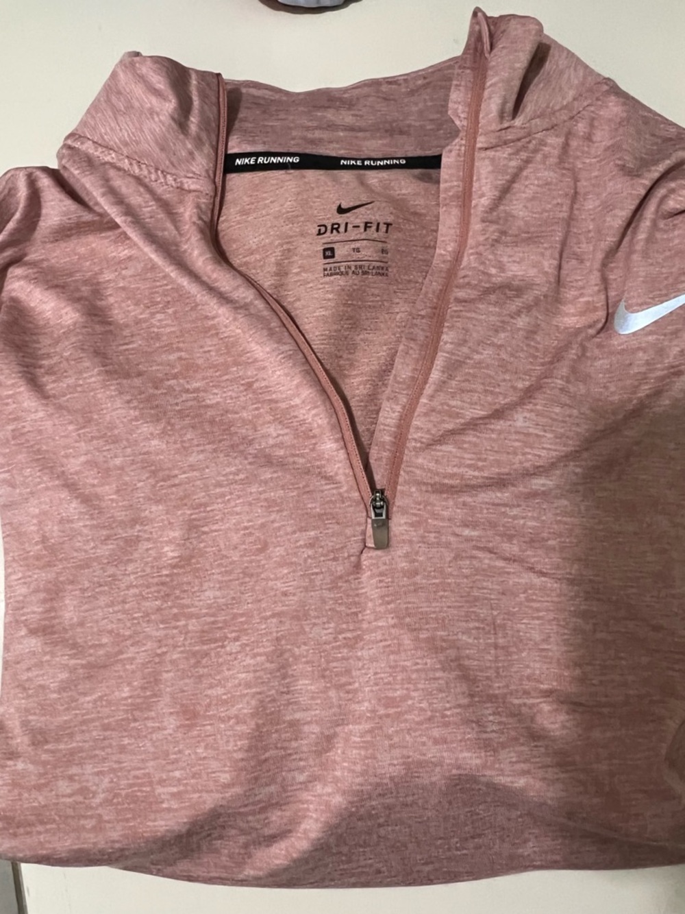 Nike Dri-FIT Heather Blush Running 1/2 Zip pullover